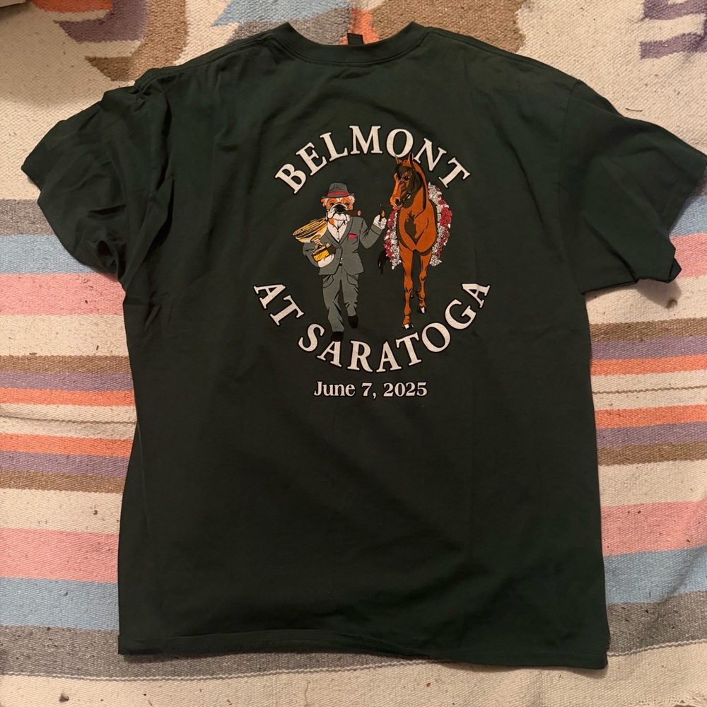 Rare James & Sons Tobacconists Saratoga Horse Racing T-shirt size XL